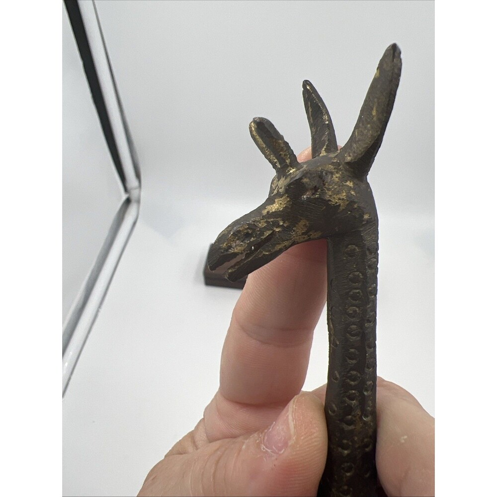 Vintage Giraffe Mid Century Brass Giraffe African Savanah Spots Handmade HTF - Picture 5 of 7